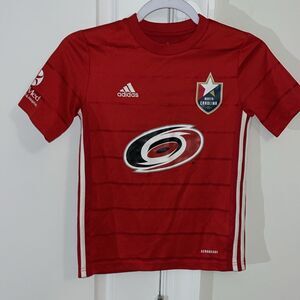 Adidas North Carolina FC Soccer Hurricanes Logo Hockey kids youth jersey 9/10 S